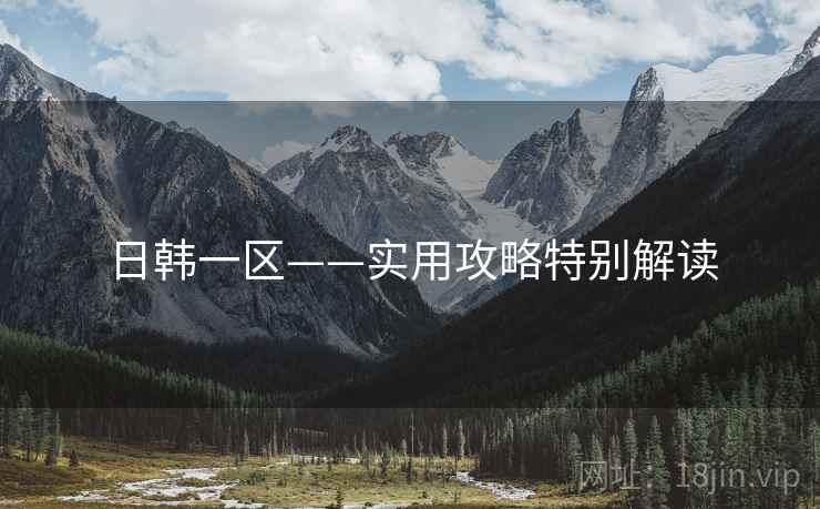 日韩一区——实用攻略特别解读  第2张