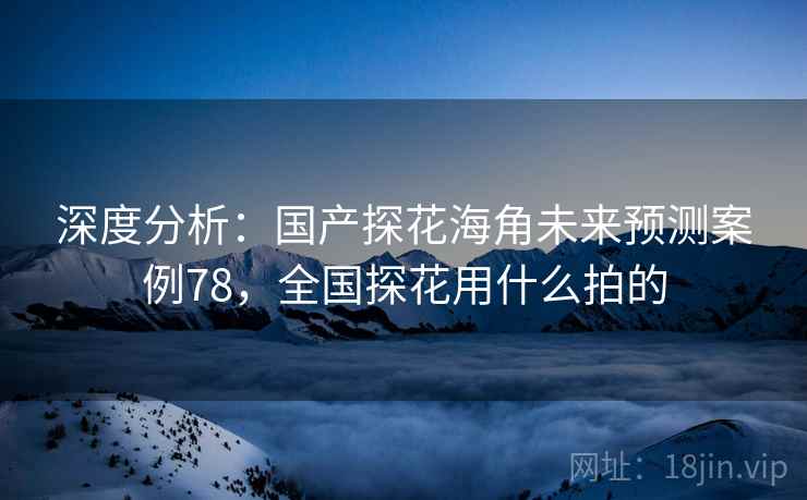 深度分析：国产探花海角未来预测案例78，全国探花用什么拍的