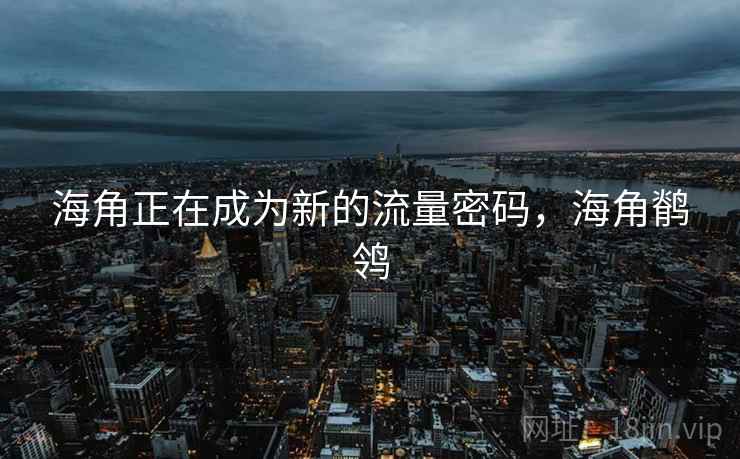 海角正在成为新的流量密码，海角鹡鸰